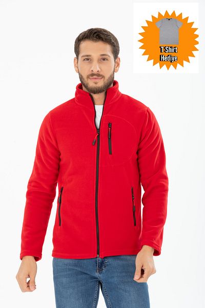 Four Man Men's Fleece Jacket T-shirt with Gift