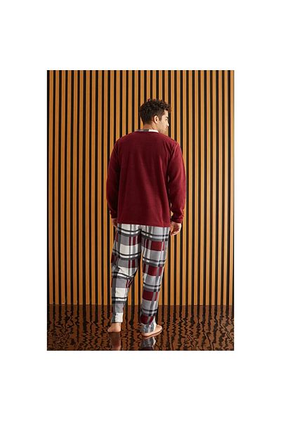 Pijamoni ΠΙΤΖΑΜΕΝΙ ΑΝΔΡΙΚΟ ΣΕΤ ΠΙΤΖΑΜΑ ΜΑΚΡΥΜΑΝΙΚΟ ΦΛΙΤΖΑΝΙ ΕΞΑ ΚΑΡΟ 610015