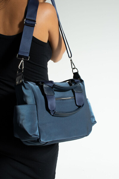 By Hakan SN 1383 WOMEN'S SLEEVE BAG HANDBAG SHOULDER BAG DARK BLUE