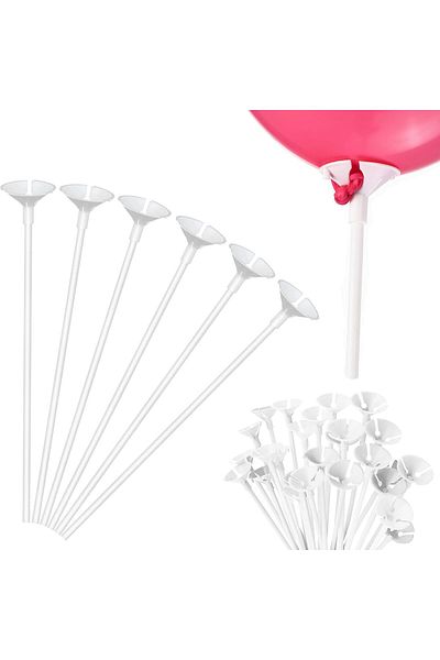 Partimarka Balloon Stick 10 Pieces Plastic Balloon Sticks