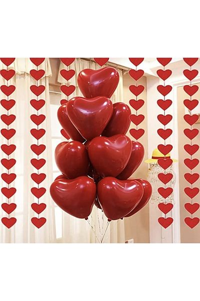 Yogi parti Valentine's Day Romantic Red Heart Balloon 10 Pieces Birthday Party Ornament
