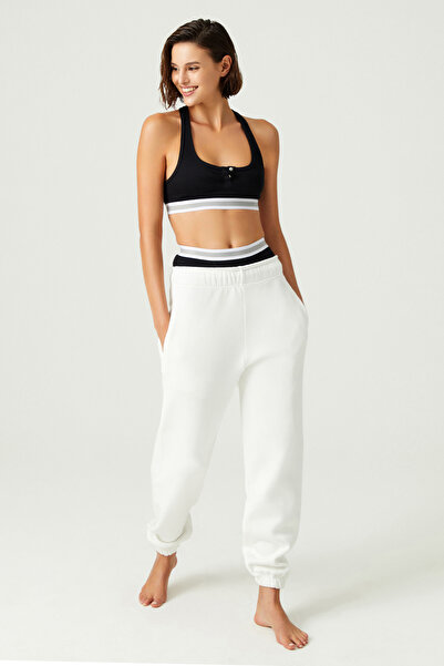 Los Ojos x Melodi Černá bavlněná žebrovaná podprsenka Henley Bra