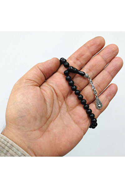 OltutaşıMarket Küre Kesim Bilek Boy Gürcistan Oltu Taşı Tesbih 7 mm