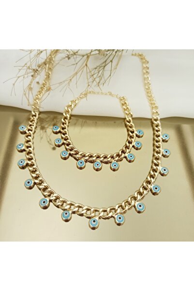 a rose jewelry Nazar Boncuklu Kolye ve Bileklik Set