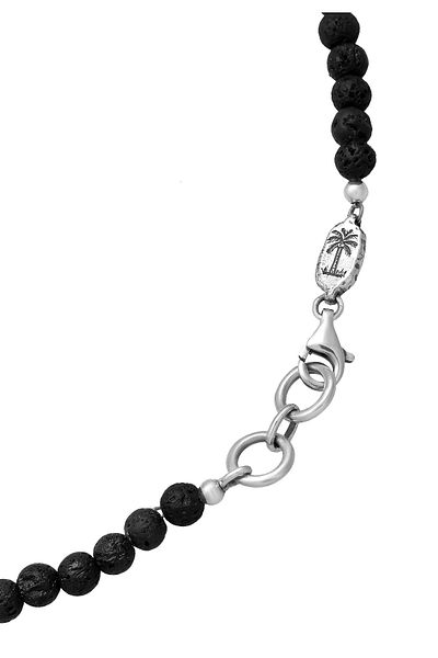 HAZE & GLORY Halskette Lava Edelstein - Black Rock 925 Silber
