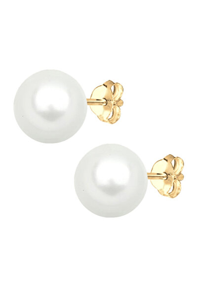 ELLI Ohrringe Muschelkernperlen Basic Klassisch 585 Gelbgold