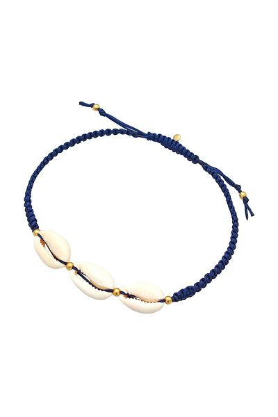 ELLI Fußschmuck Kauri Muschel Ozean Maritim Naylon 925 Gümüş