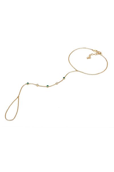 ELLI Vergoldet-Armband und Handkette aus 925er Silber