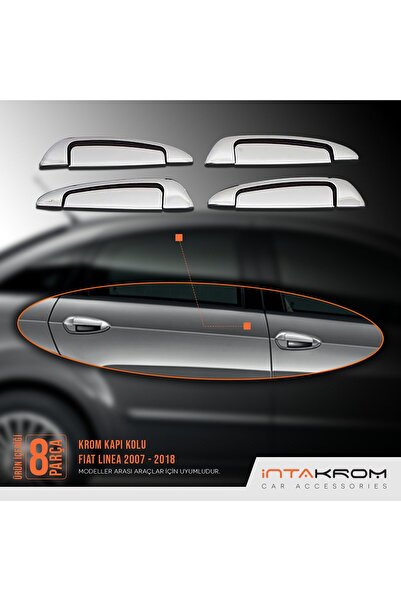 İntachrom Fiat Linea Krom Kapı Kolu 4 Kapı 8 Parça 2007 Ve Sonrası