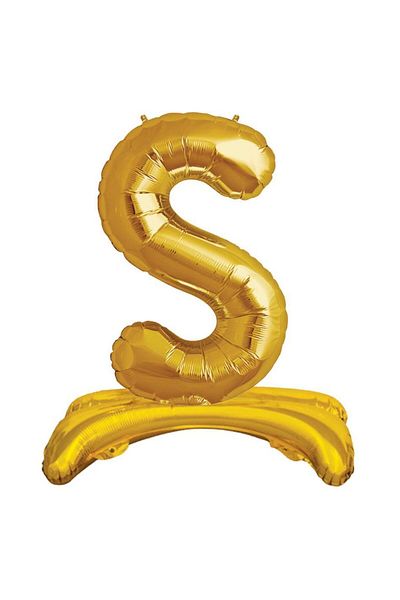 partideyince Standing Letter S Balloon Gold