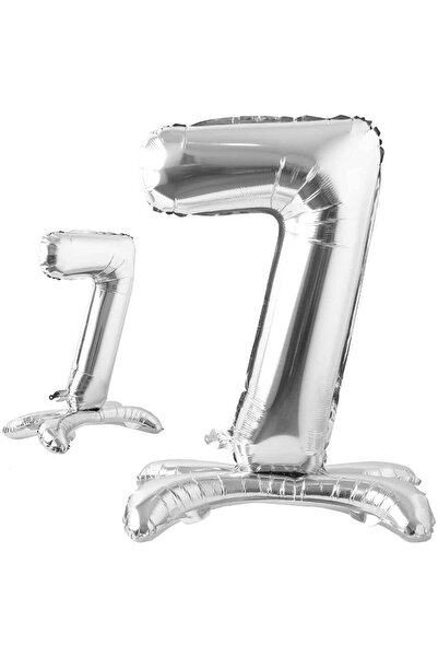 partideyince بالون فضي من رقائق معدنية مكون من 7 أرقام