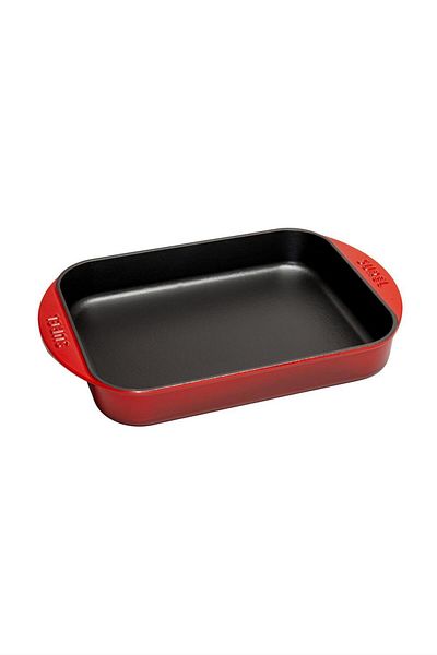 Sürel Cast Iron Deep Tray 23x31 cm Red