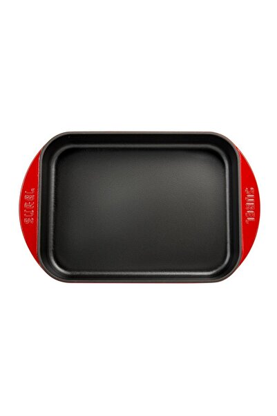 Sürel Cast Iron Deep Tray 23x31 cm Red