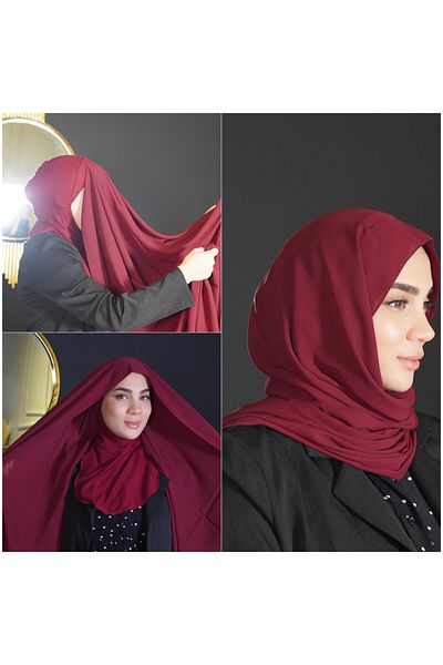 aynour Sheyla Ready Practical Beaded Crepe Shawl with Neck Collar