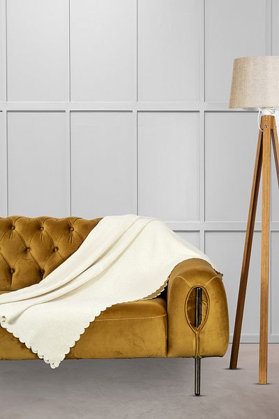 VELERDE HOME Husa de scaun anti-alunecare din chenille jacquard Sală standard Lățime 175 cm X Lungime 215 cm Lapte