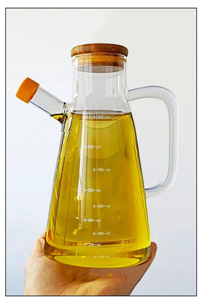 devigo 900 ML Glass Oil Bowl Milk Bowl Sauce Bowl with Vacuum Bamboo Lid Borosilicate