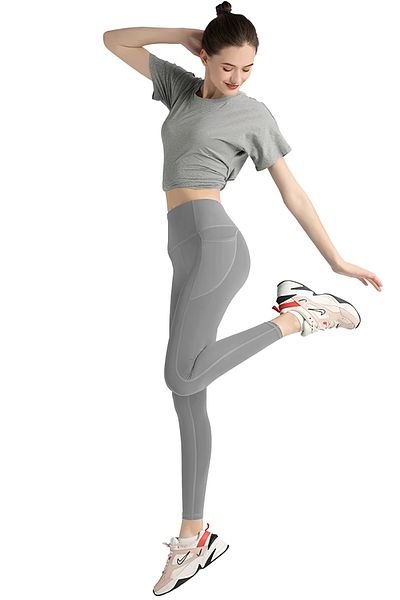GHASSY CO. Colanți pentru femei cu talie înaltă, cu buzunare duble, yoga, alergare, fitness