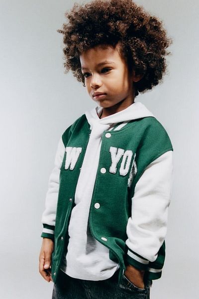 Pink Hippo Kids Унисекс яке тип бомбър с бродерия New York
