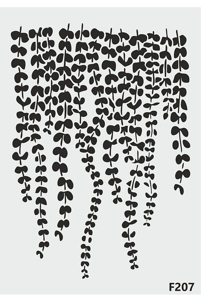 STENCİLTASARIM Stencil Design F207 Ivy - Decorative Wall, Item, Tile, Fabric Painting Templates