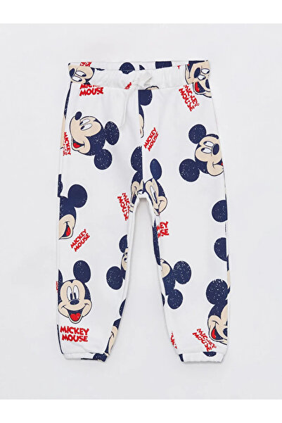 LC Waikiki LCW baby Bisiklet Yaka Uzun Kollu Mickey Mouse Baskılı Erkek Bebek Sweatshirt ve Eşofman Alt 2'li