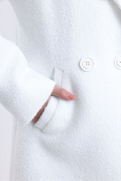 kabancım Women's Buttoned Short Boucle Coat