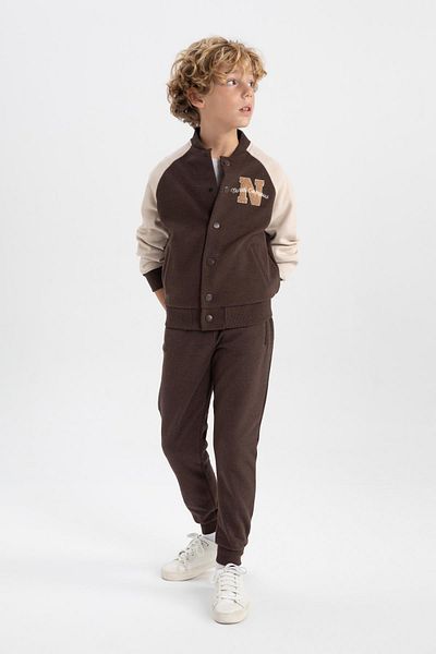 DeFacto Boy's College Collar Embroidered Bomber Cardigan B1911a823wn