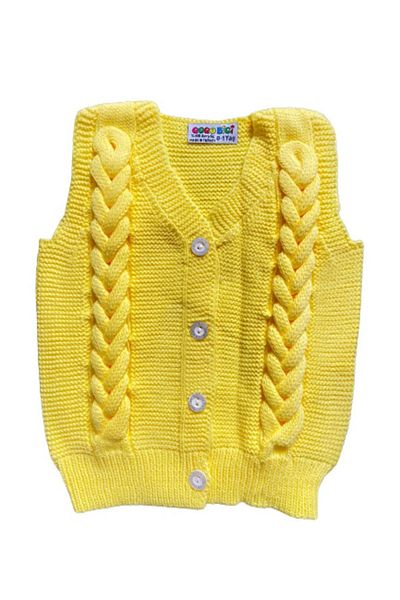 tinitins Girl's Baby Girl's Hair Braided Buttoned Seasonal Girl's Knitwear Vest