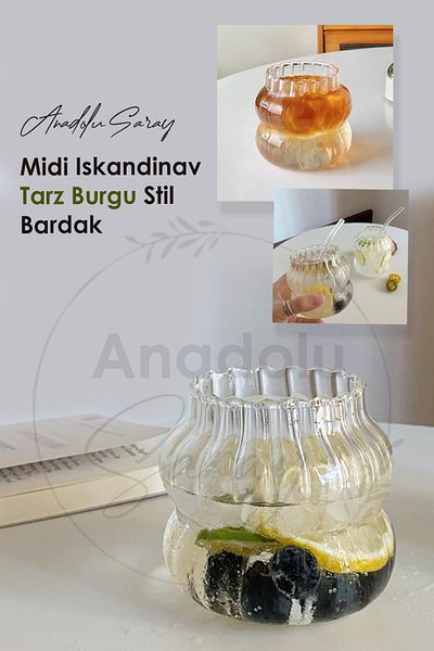 Anadolu Saray Heat Resistant Borosilicate Midi Scandinavian Style Twist Style Cup |   Coffee and Presentation Cup