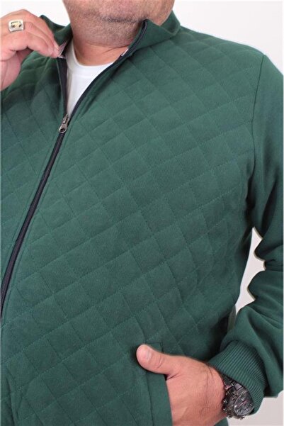 Starbattal Large Size Zippered Cardigan Diamond