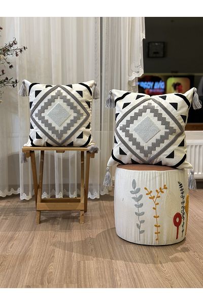 BUGİ HOME COLLECTİON PACHET DE 2 PUNCH BRODAT PUNCH GEOMETRIC BRODAT TEACĂ KIRLENT