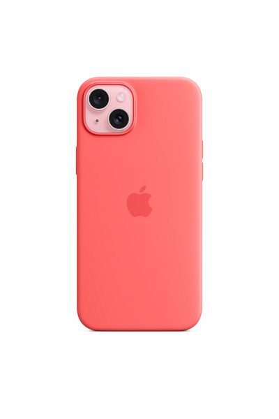 Apple iPhone 15 Plus Uyumlu için MagSafe Özellikli Silikon Kılıf - Guava