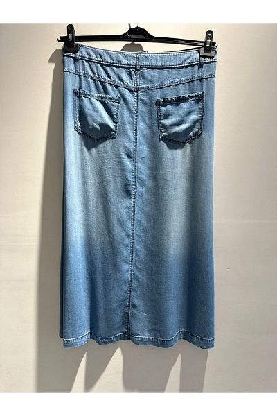 Kayra Fusta din denim cu buzunare