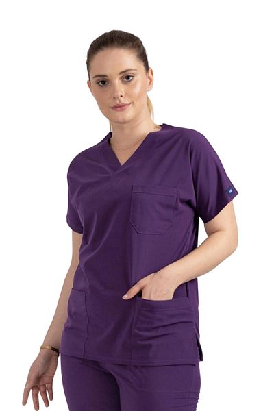 Class Üniforma Un singur top Dark Plum Lycra Unisex Medical Asistentă și Doctor Uniforme Chirurgie Îmbrăcăminte