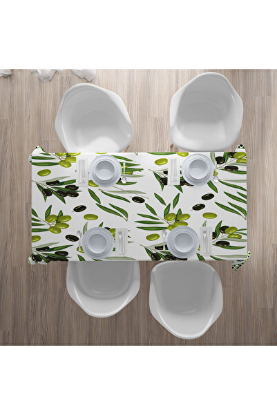 menesahome Maslina Sa deznom Stolnjak 155x220 Cvjetno zelena