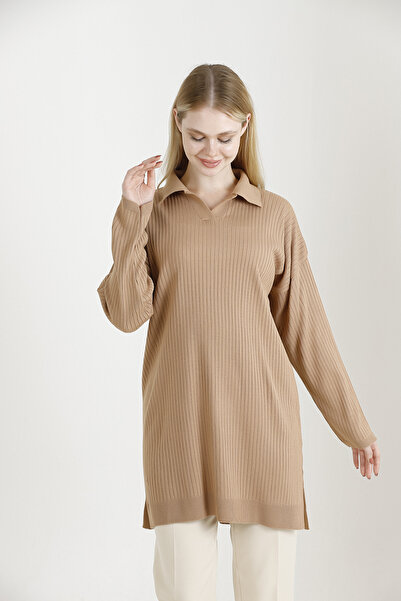 İKLİM LİFE POLO NECK RUBED KNIT TUNIC
