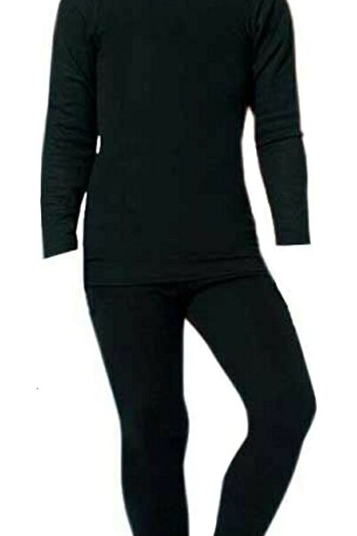 Momslab Термо бельо за момче, горнище, черно, дълго