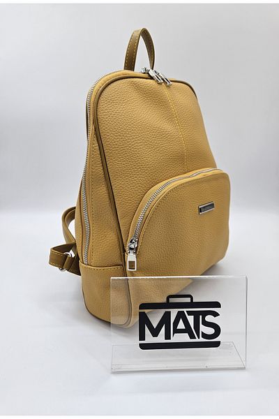 DSN Faux Leather Women's Backpack 6180 Mustard
