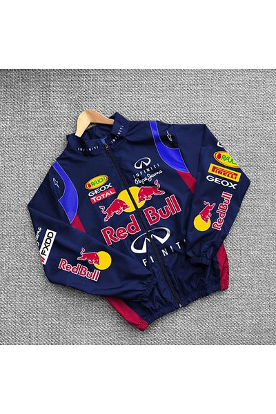 Mhm Unisex Parachute Fabric Oversize Printed Navy Blue Windbreaker Raincoat