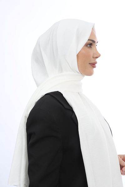 Trablus Hijab Women's Cotton Crash Jazz Shawl Off White