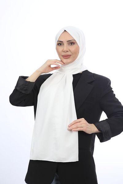 Trablus Hijab Women's Cotton Crash Jazz Shawl Off White