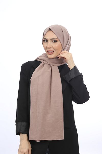 Trablus Hijab Women's Cotton Crash Jazz Shawl Light Mink