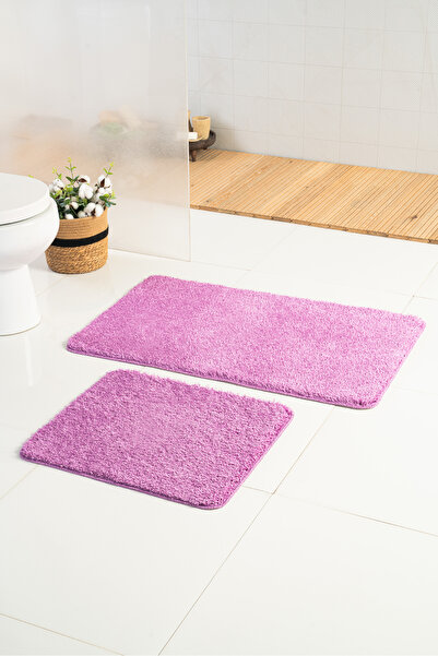 Moda Dekor Pırlanta Lila 2'li Banyo Paspası