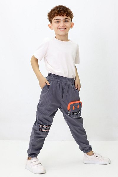 CANBİX Boy's Bellows Pocket Velvet Trousers