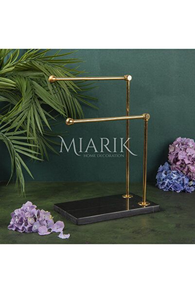 MIARIK DESIGN & DEKORASYON Dekoratif Mermer Ayaklı Iki Kollu Metal Banyo El H...