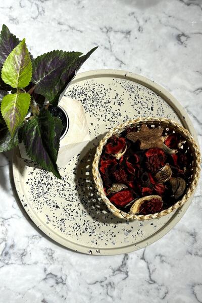 betonmall Decorative Terrazzo Round Tray 26 Cm Concrete Marble Patterned Presentation Organizer Tray Marble