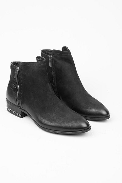 Adım Adım Black Genuine Leather Zippered Boots