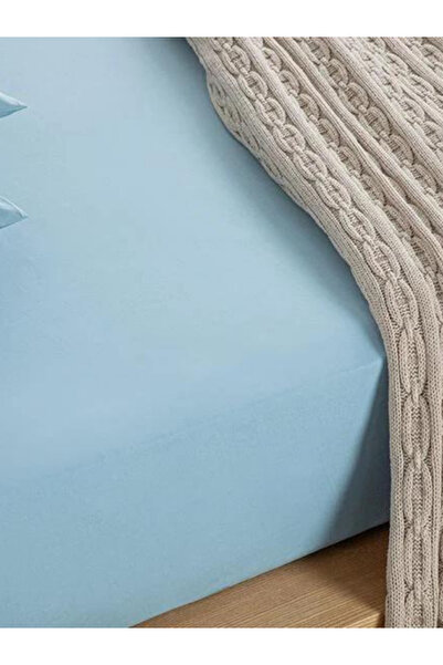 Minteks Blue Fitted Sheet Set Double