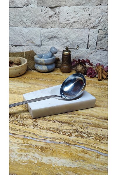 Marblecenter Mermer Tezgah Üstü Kirli Kaşıklık Standı Kepçe Altlığı