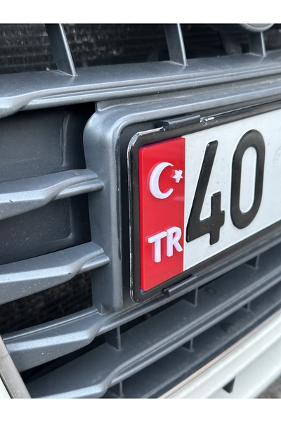 3dbaydesign PLEKSİ PLAKA TR KIRMIZI KAPARTMALI 2 ADET KENDİNDEN YAPIŞKANLI