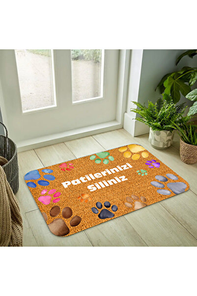 KELEBEKHOME Kelebek Home Patilerinizi Siliniz Patili Temalı Iç-dış Kapı Önü P...